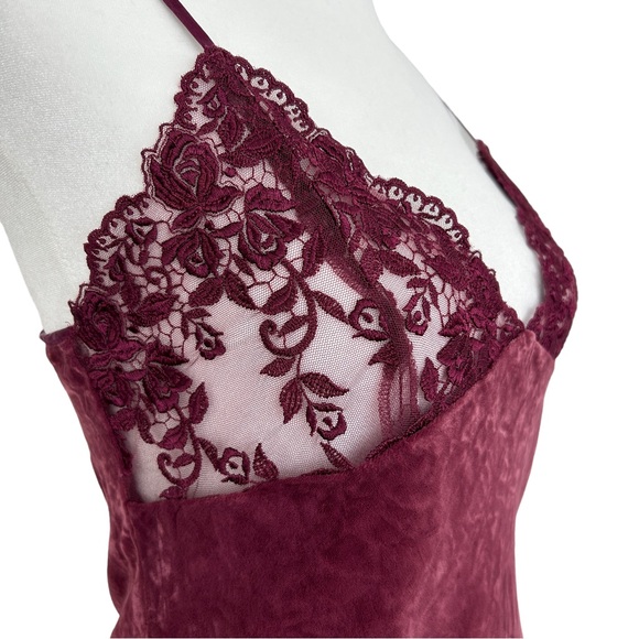 Vintage Victoria's Secret Y2K Silk Blend Lace & Crushed Velvet Cami Top (S) - Picture 6 of 12